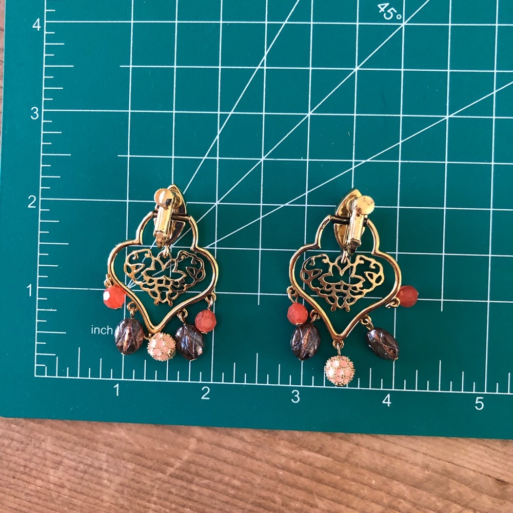 Vintage Dangle Adjustable Back Clip Earrings - image 6